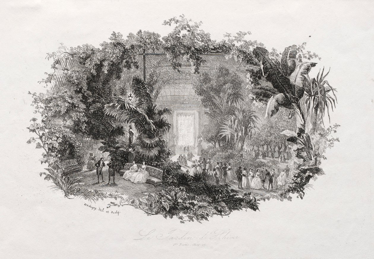 द विंटर गार्डन, 1842-1843। द्वारा चार्ल्स फ्रेंकोइस डबगें