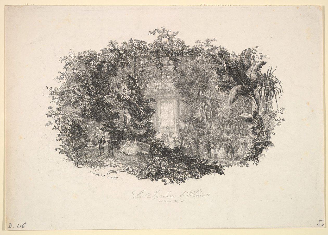 द विंटर गार्डन, 1843। द्वारा चार्ल्स फ्रेंकोइस डबगें