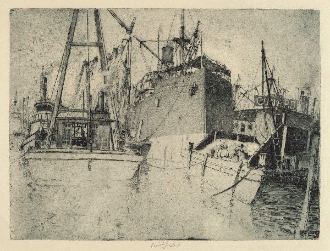 चेल्सी डॉक्स, लोडिंग द शिप, 1907। द्वारा चार्ल्स फ्रेडरिक विलियम मीलाट्ज़