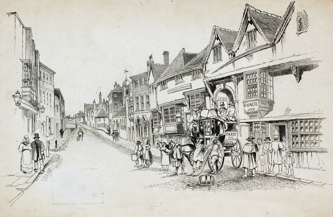 हाई स्ट्रीट, कैंटरबरी, केंट, 1892-1933 द्वारा चार्ल्स जॉर्ज हार्पर