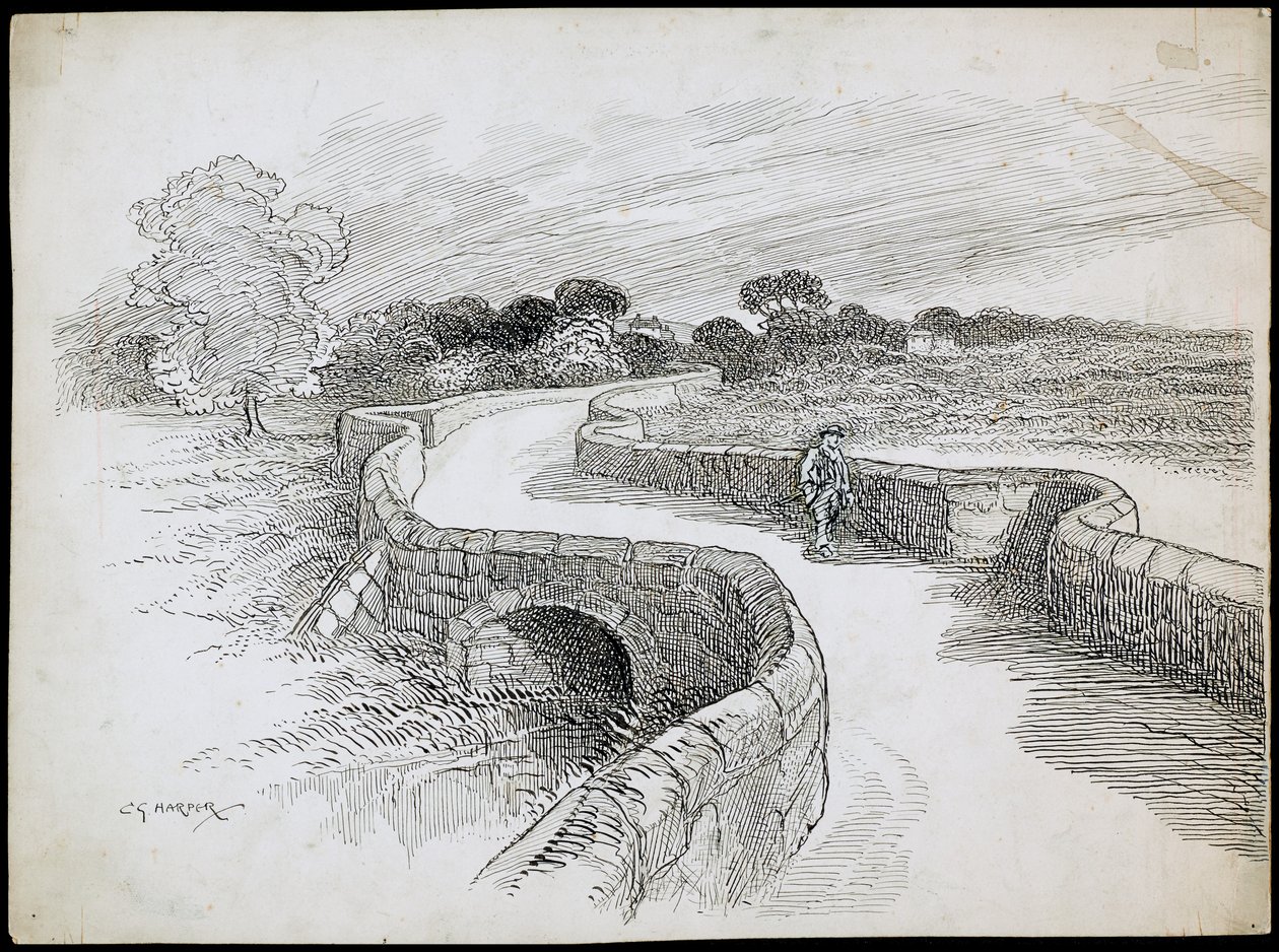 स्वार्कस्टोन ब्रिज, डर्बीशायर, 1892-1933 द्वारा चार्ल्स जॉर्ज हार्पर