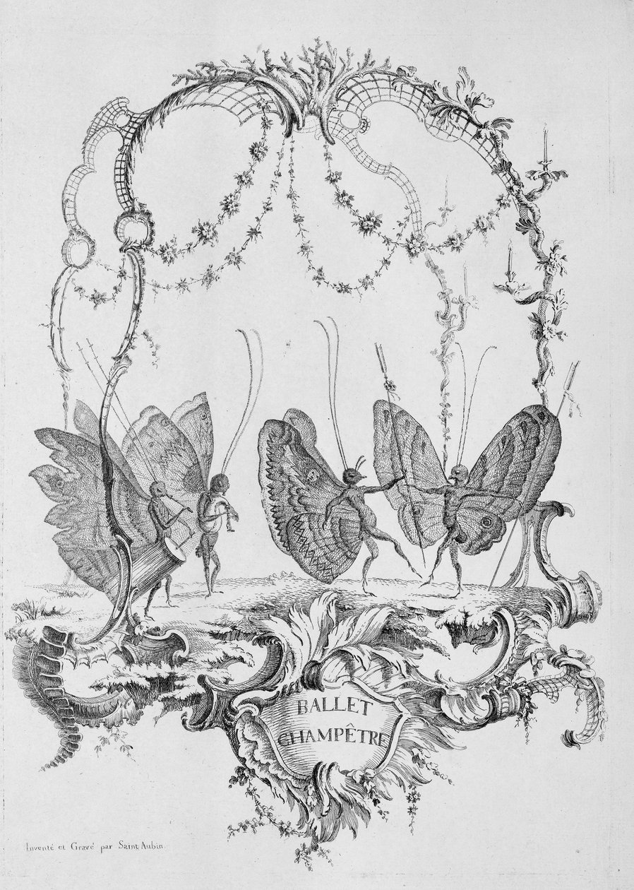 Essai de Papilloneries Humaines par Saint A..., ca. से कंट्री बैले बैलेट चैम्पेट्रे। 1756-60। द्वारा चार्ल्स जर्मेन डी सेंट औबिना
