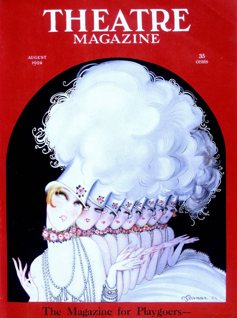अमेरिकी पत्रिका थिएटर पत्रिका के कवर पर कैबरे नर्तक, अगस्त 1924 (उत्कीर्णन) द्वारा चार्ल्स गसमर