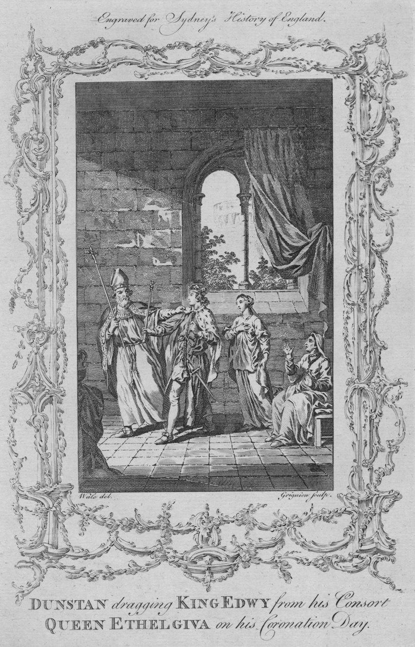 डोनटन अपने कॉरोनेशन डे, 1773 पर किंग कॉव को अपनी कॉन्सर्ट क्वीन एथेलिगा से खींचते हुए। द्वारा चार्ल्स ग्रिग्नेशन