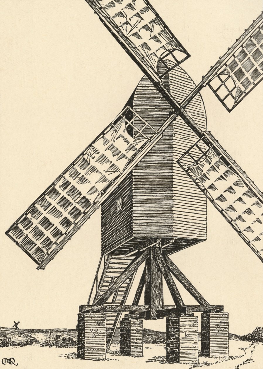 ए मेडिवल विंडमिल, 1931 द्वारा चार्ल्स हेनरी बॉर्न क्वेनेल