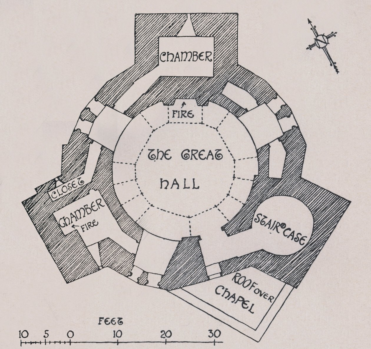 ऑर्फोर्ड कैसल, सफोल्क। मि। काटलिस योजना, 1931 से द्वारा चार्ल्स हेनरी बॉर्न क्वेनेल