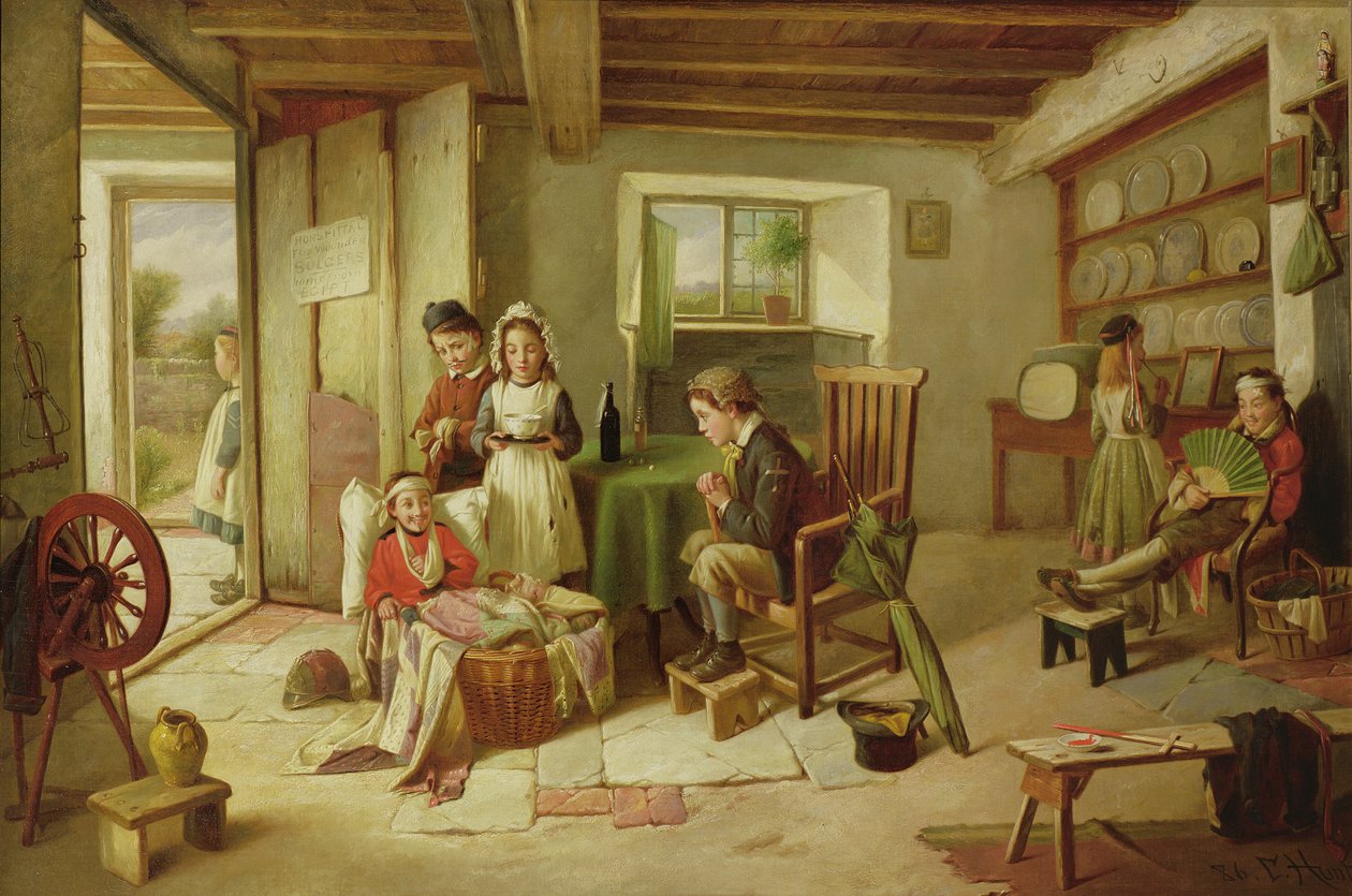 वोड्ड सॉलर्स के लिए हॉर्सपिटल, एगिप्ट (सिक) से घर आते हैं, 1886 द्वारा चार्ल्स हंट