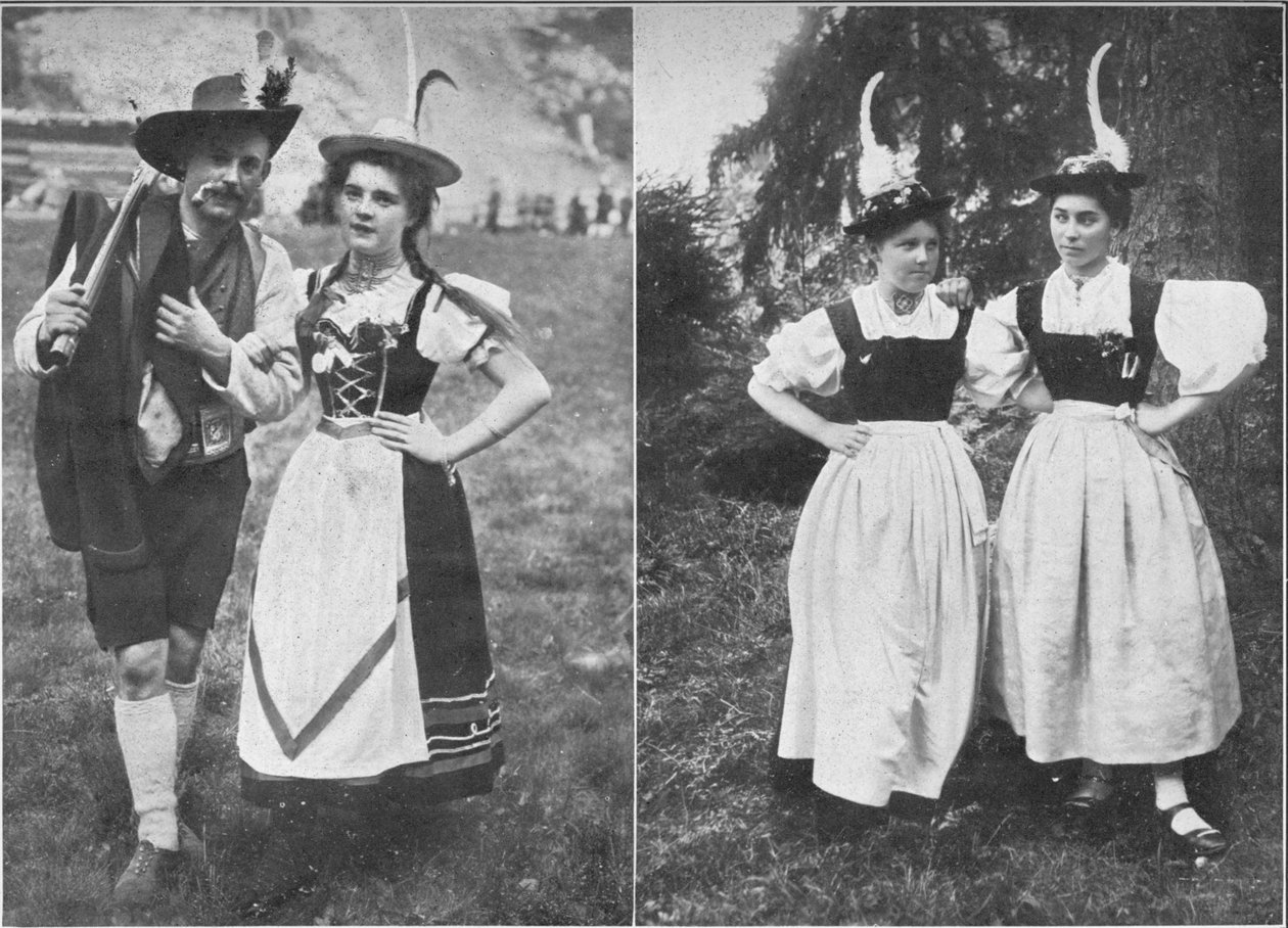 टाइरोलियन मूल निवासी वेशभूषा के प्रकार, c1913 द्वारा चार्ल्स जेएस माकिन
