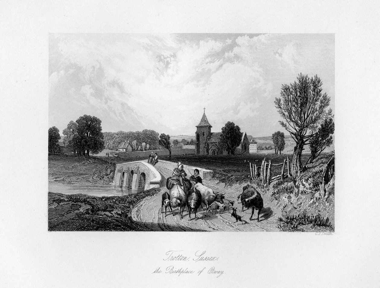 ट्रॉट्टन, ससेक्स, ओटवे का जन्म स्थान, 1840 द्वारा चार्ल्स जे स्मिथ