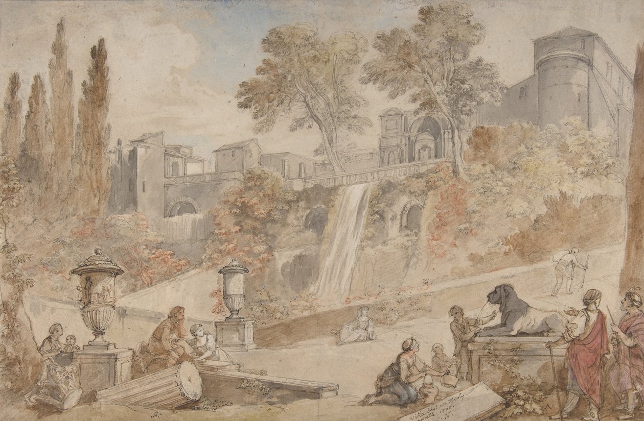 1760 में टिवोली में विला डी एस्टे के बगीचे। द्वारा चार्ल्स जोसेफ नतोइरे