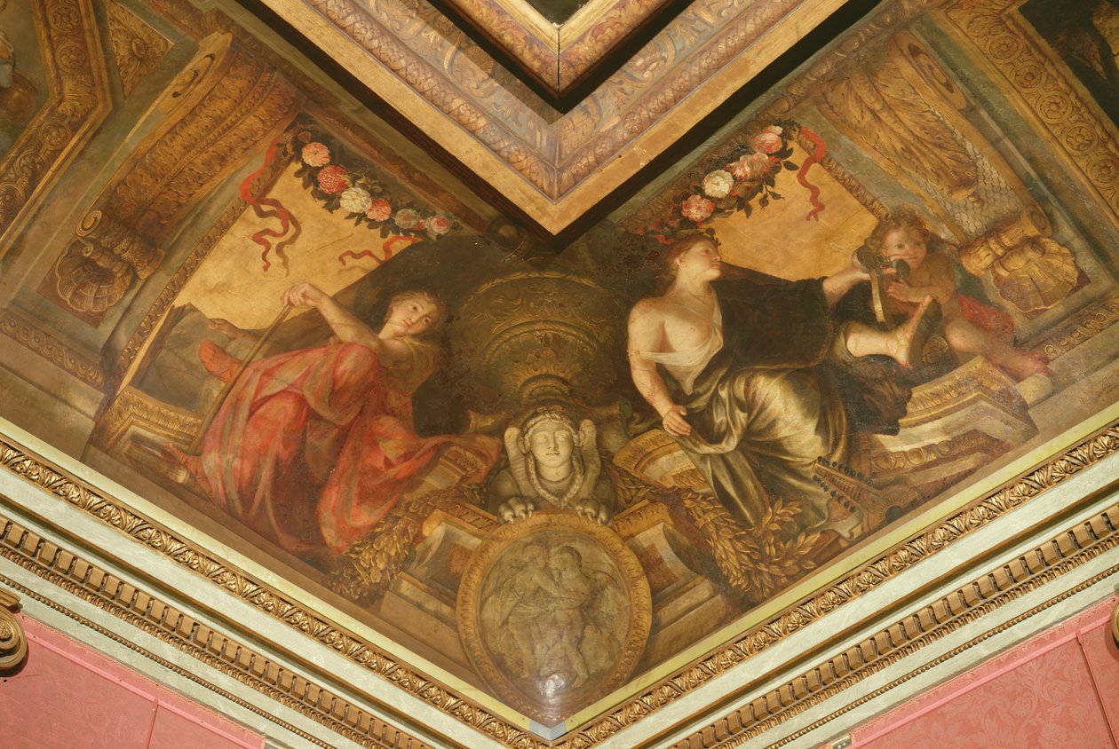 Erato और Terpsichore के Hôtel La Rivière विस्तार की छत, कैनवास पर 1653 तेल द्वारा चार्ल्स ले ब्रून