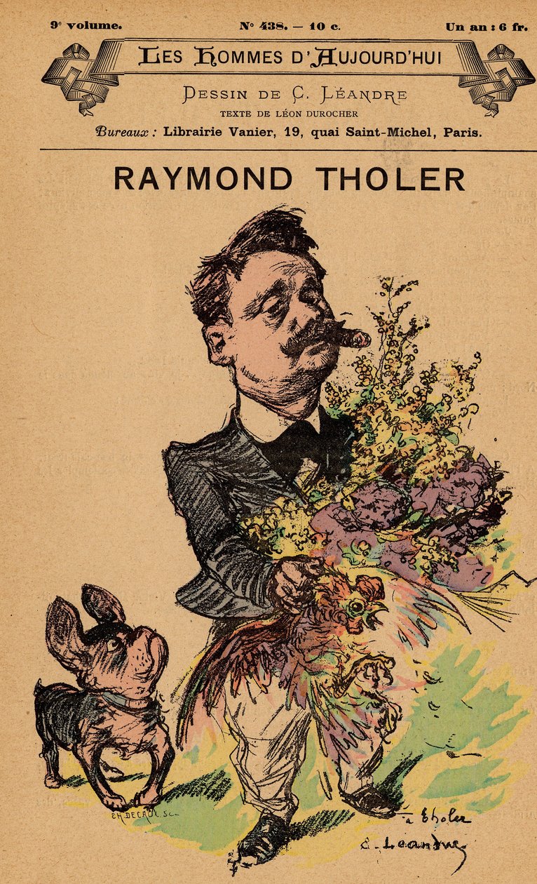 लेस होम्स टुडे का कवर, संख्या 438, चार्ल्स लिएंड्रे द्वारा चित्रण (1862-1934): फूल - कुत्ता, मुर्गा, थोलर रेमंड (1859-?) द्वारा चार्ल्स लिएंड्रे