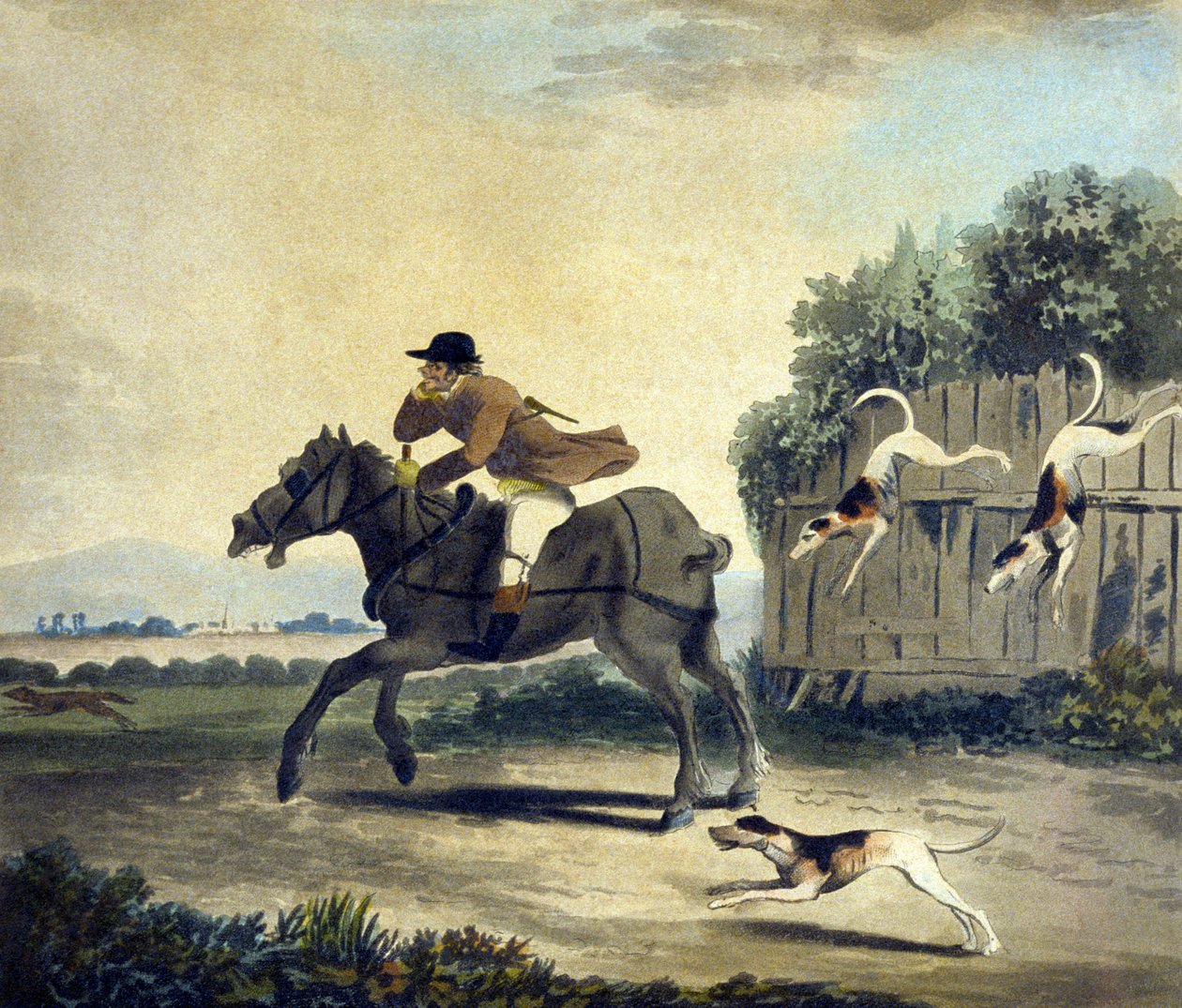 द फोर हॉर्स ऑफ़ द टीम, द पाइचले हंट से, F.Dukes द्वारा उकेरा गया (1745-1812) द्वारा चार्ल्स लोरेन (बाद में) स्मिथ