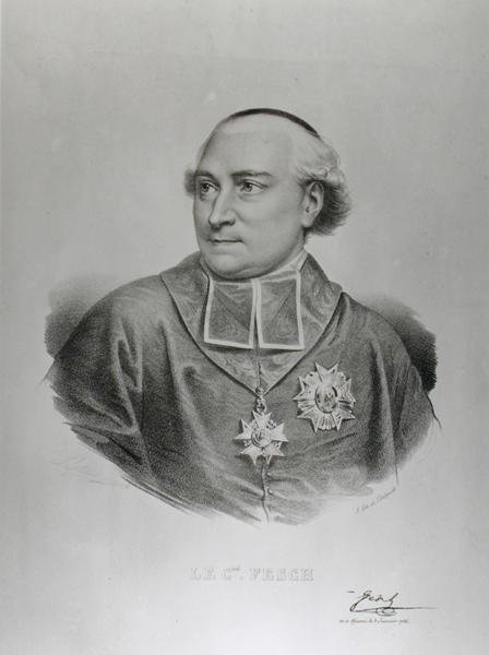 कार्डिनल जोसेफ फेश (1763-1839) का पोर्ट्रेट फ्रेंकोइस सेराफिन डेल्पेच (1778-1825) द्वारा उकेरा गया (उत्कीर्णन) (बी/डब्ल्यू फोटो) द्वारा चार्ल्स लुइस (बाद में) बाज़ीनो