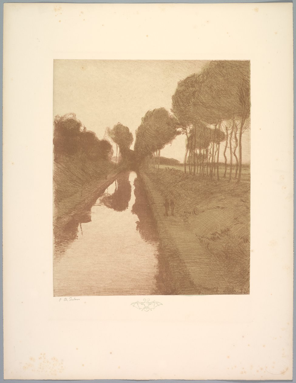 लैंडस्केप सूट: लैंडस्केप, प्लेट 3, नोट, बैट, 1892-1893। द्वारा चार्ल्स मैरी ड्यूलाक