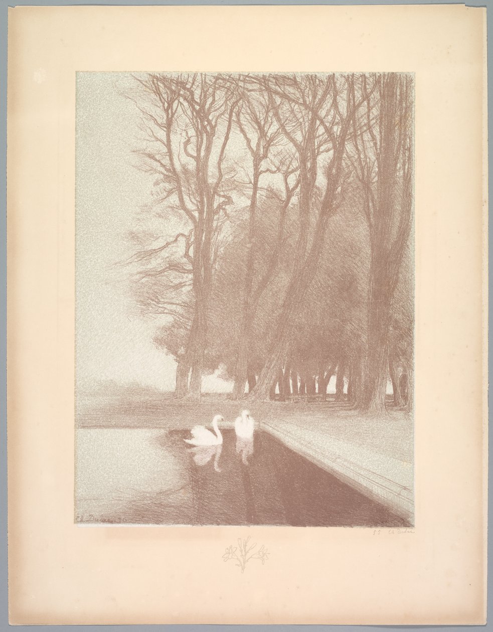 लैंडस्केप सूट: लैंडस्केप, प्लेट 6, नोट, लिली, 1892-1893। द्वारा चार्ल्स मैरी ड्यूलाक