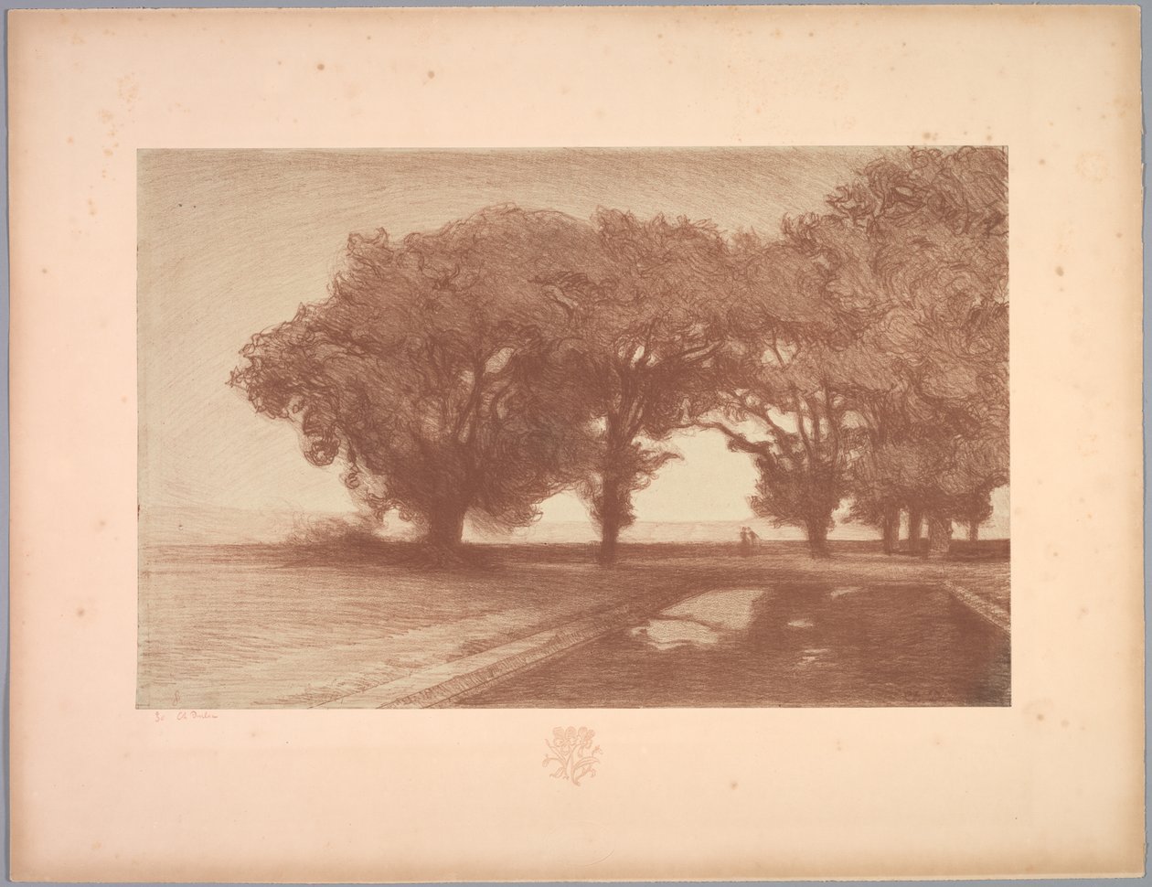 लैंडस्केप सूट: लैंडस्केप, प्लेट 8, नोट, पैंसिस, 1892-1893। द्वारा चार्ल्स मैरी ड्यूलाक