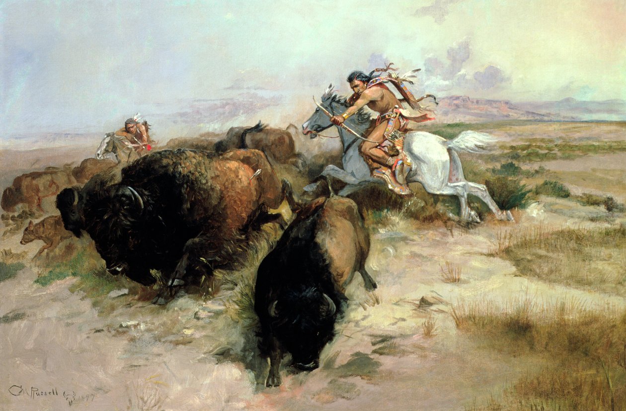 बफेलो हंट, 1897 द्वारा चार्ल्स मैरियन रसेल