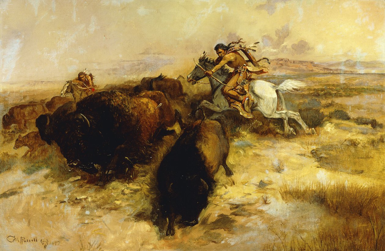 बफेलो हंट, 1897 द्वारा चार्ल्स मैरियन रसेल