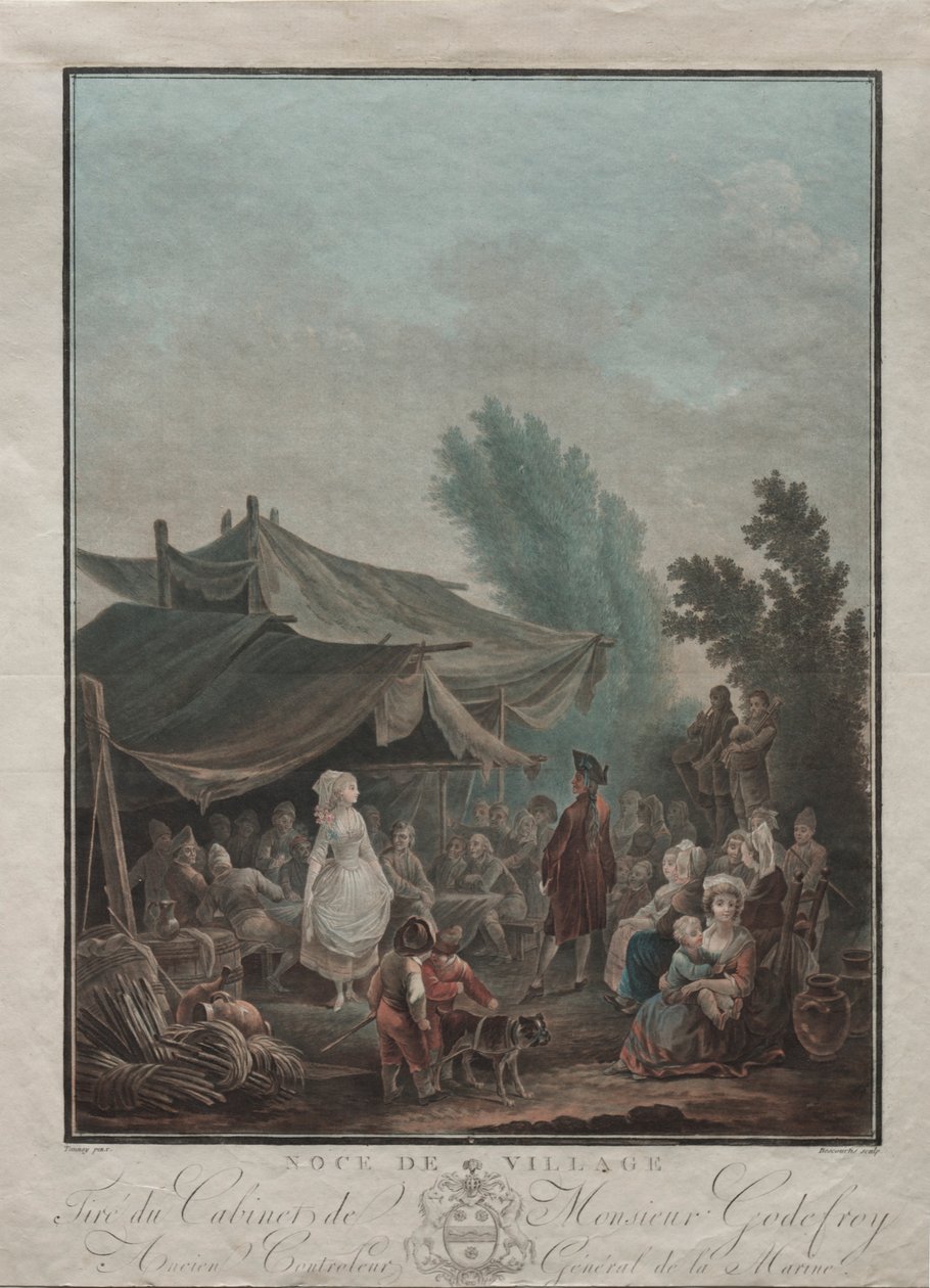 ग्राम विवाह, 1785। द्वारा चार्ल्स मेल्चिएर डेसकोर्टिस