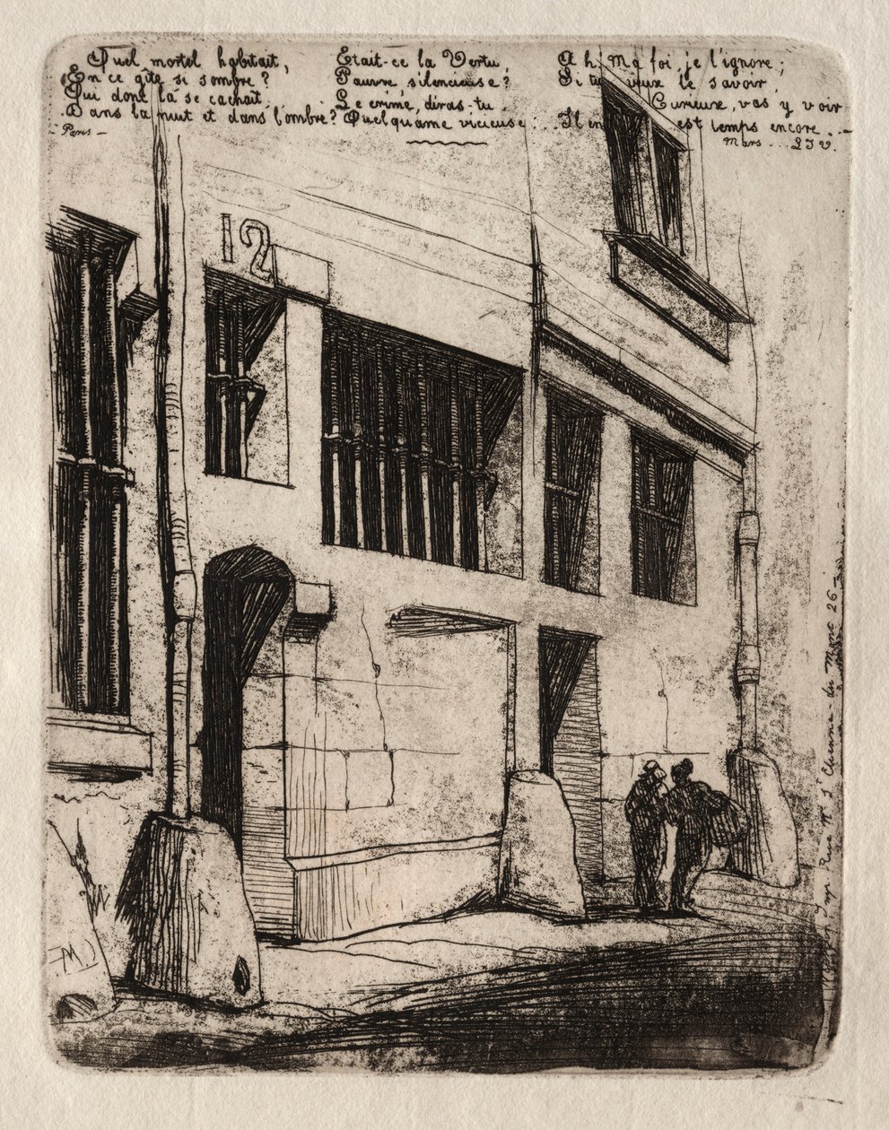 एशिंग्स ऑफ़ पेरिस: द स्ट्रीट ऑफ़ द बैड बॉयज़, 1854। द्वारा चार्ल्स मेरियन