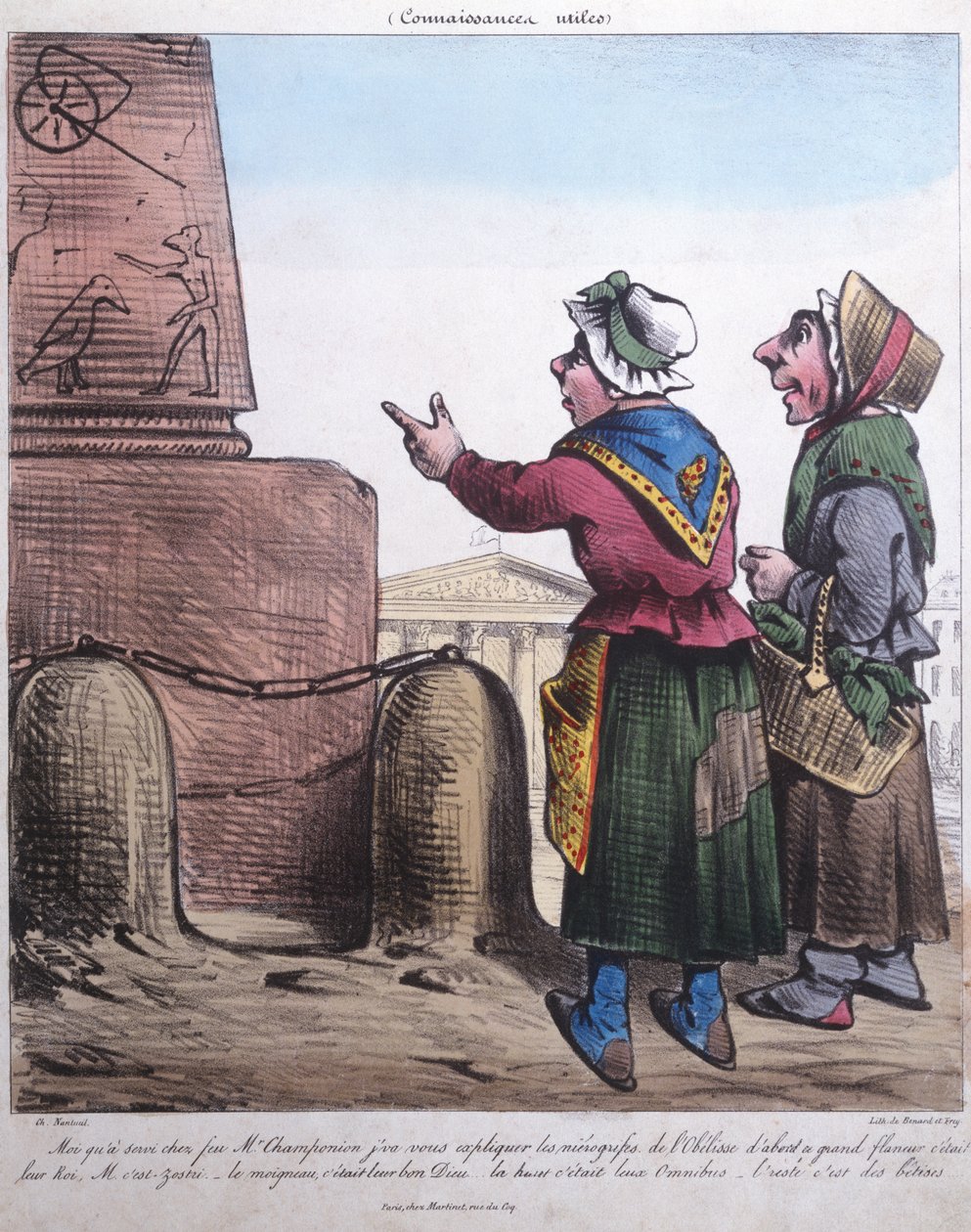 प्लेस डे ला कॉनकॉर्ड में ओबिलिस्क के निर्माण का कैरिकेचर, c.1831 द्वारा चार्ल्स नान्टुइल