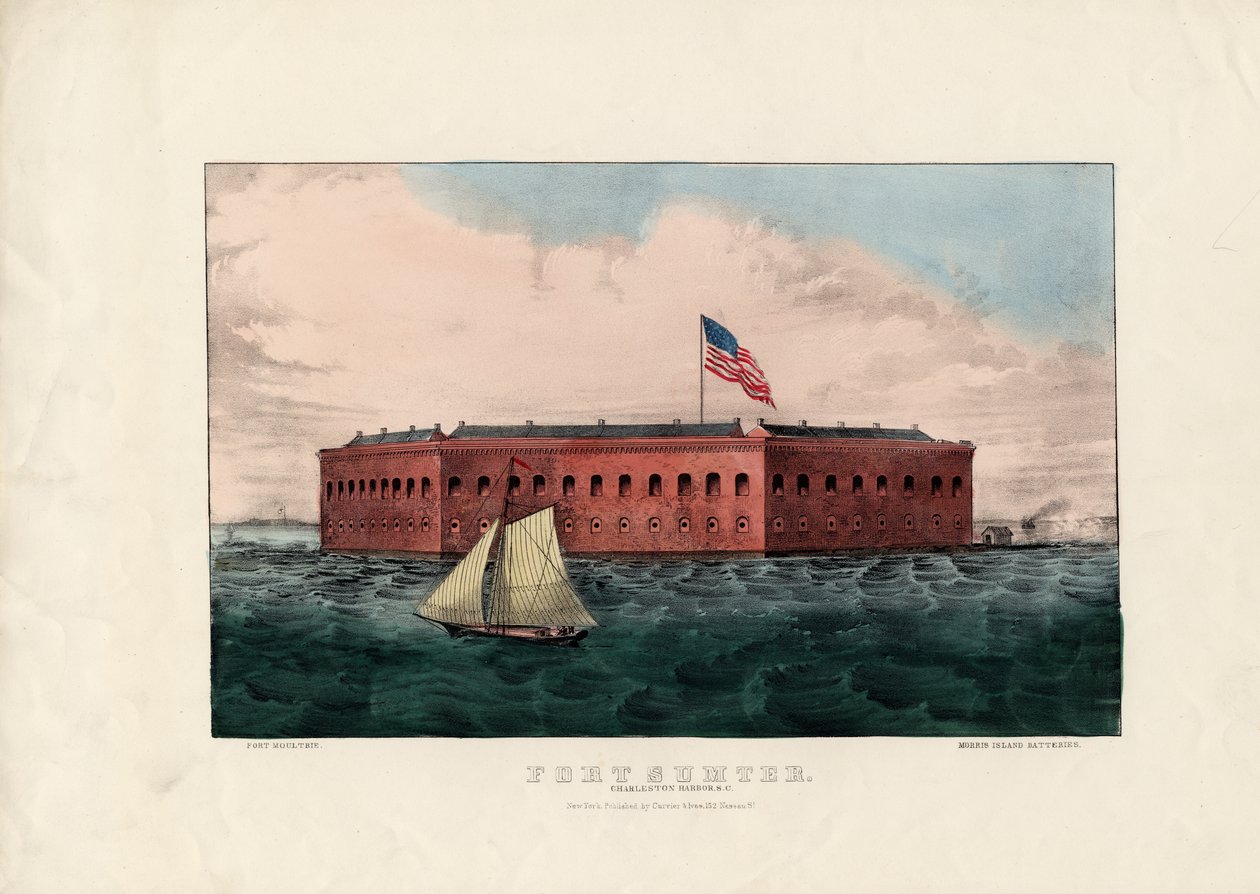 फोर्ट सम्टर: चार्ल्सटन हार्बर, एससी, पब। क्यूरियर und Ives द्वारा, c.1861 द्वारा चार्ल्स पार्सन्स