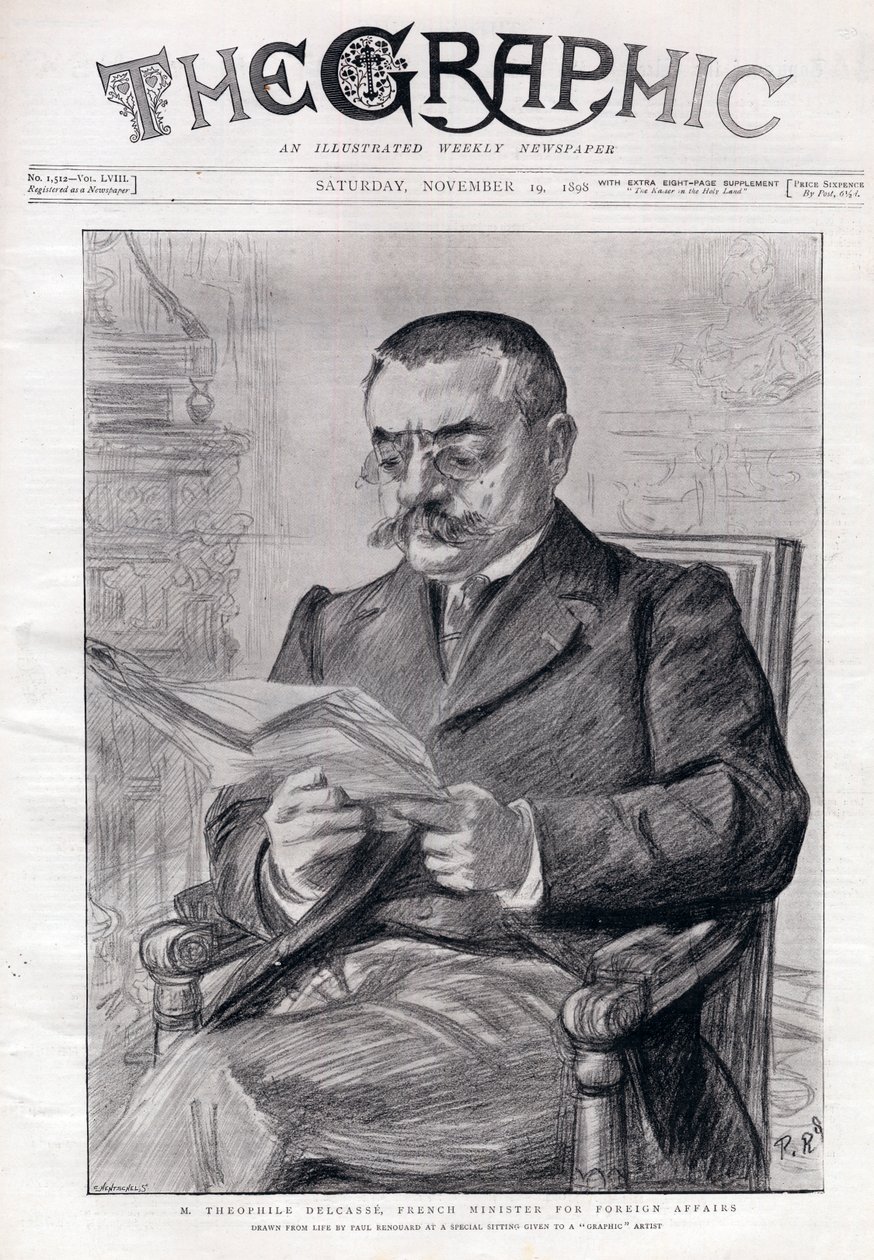 थियोफाइल डेलकास का पोर्ट्रेट (1852-1923), फ्रांसीसी राजनेता और विदेशी मामलों के मंत्री। द्वारा चार्ल्स पॉल रेनौर्ड