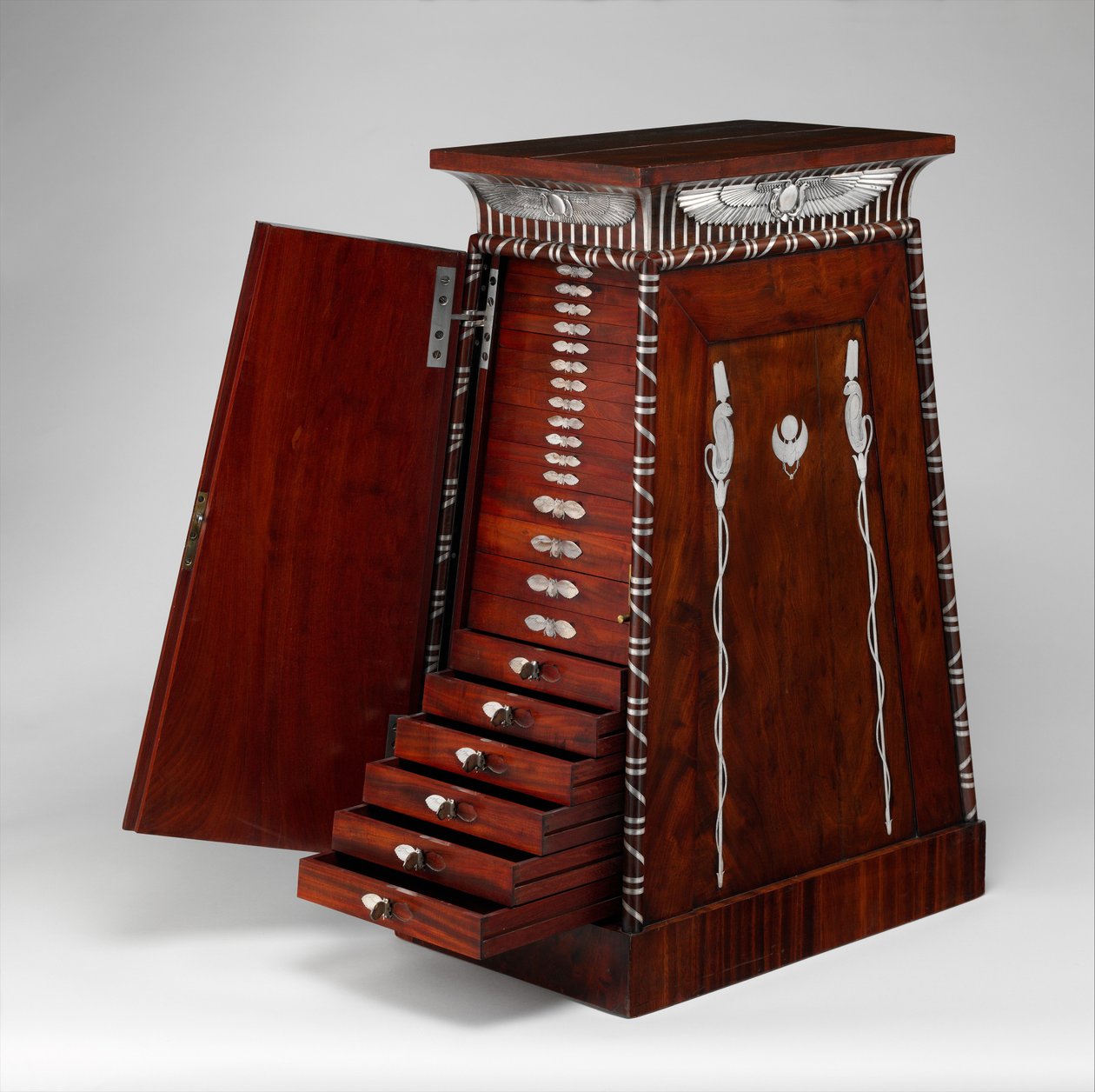 सिक्का कैबिनेट, c.1815 (महोगनी और चांदी) द्वारा चार्ल्स Percier