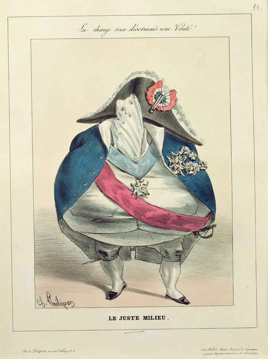 &39;द हैप्पी मीडियम&39;, लुइस-फिलिप (1773-1850) द्वारा चार्ल्स फिलिप