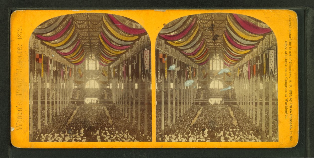 विश्व की शांति जयंती, या बोस्टन कोलिज़ीयम, 1872 द्वारा चार्ल्स पोलक