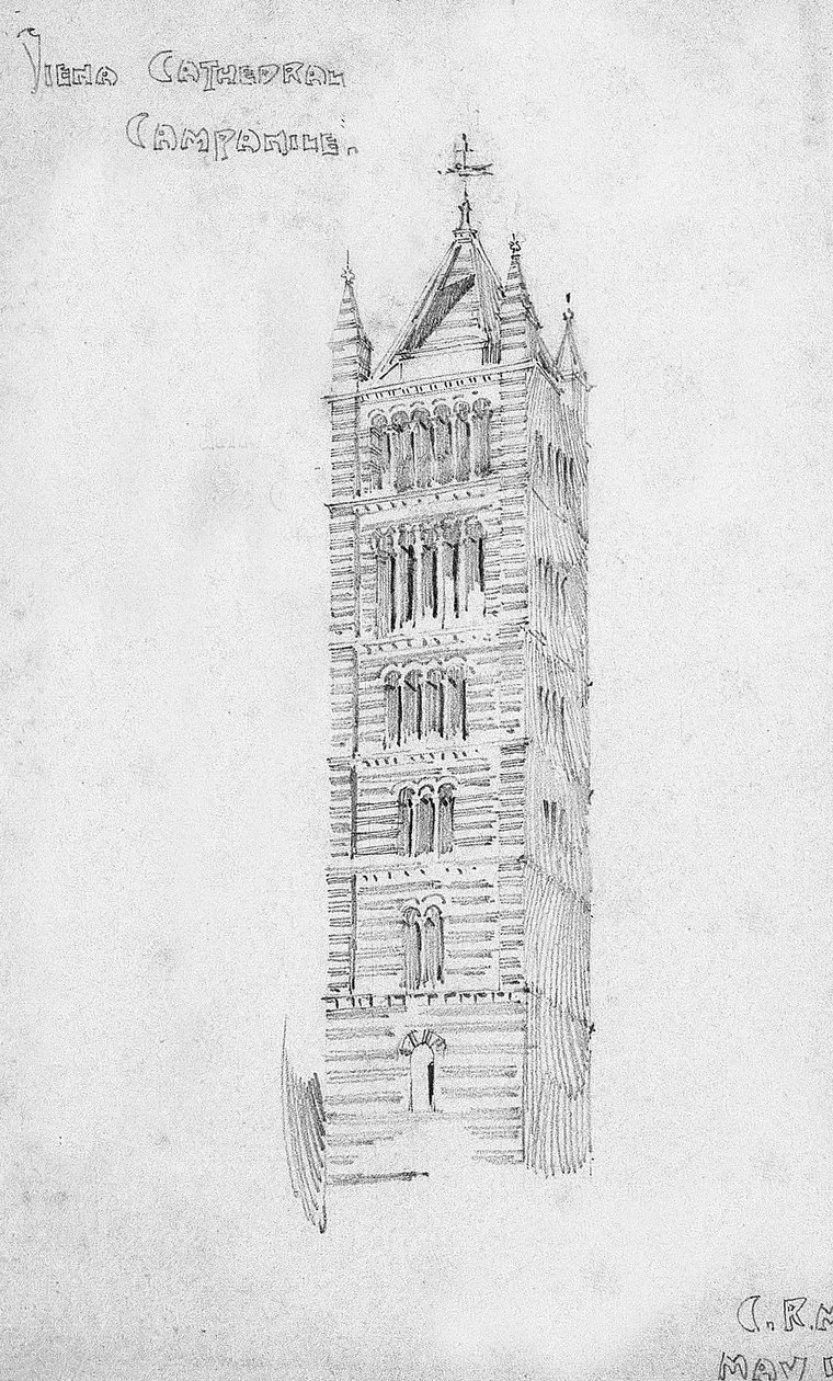 सिएना कैथेड्रल, कैंपनील, 1891 द्वारा चार्ल्स रेनी मैकिन्टोश
