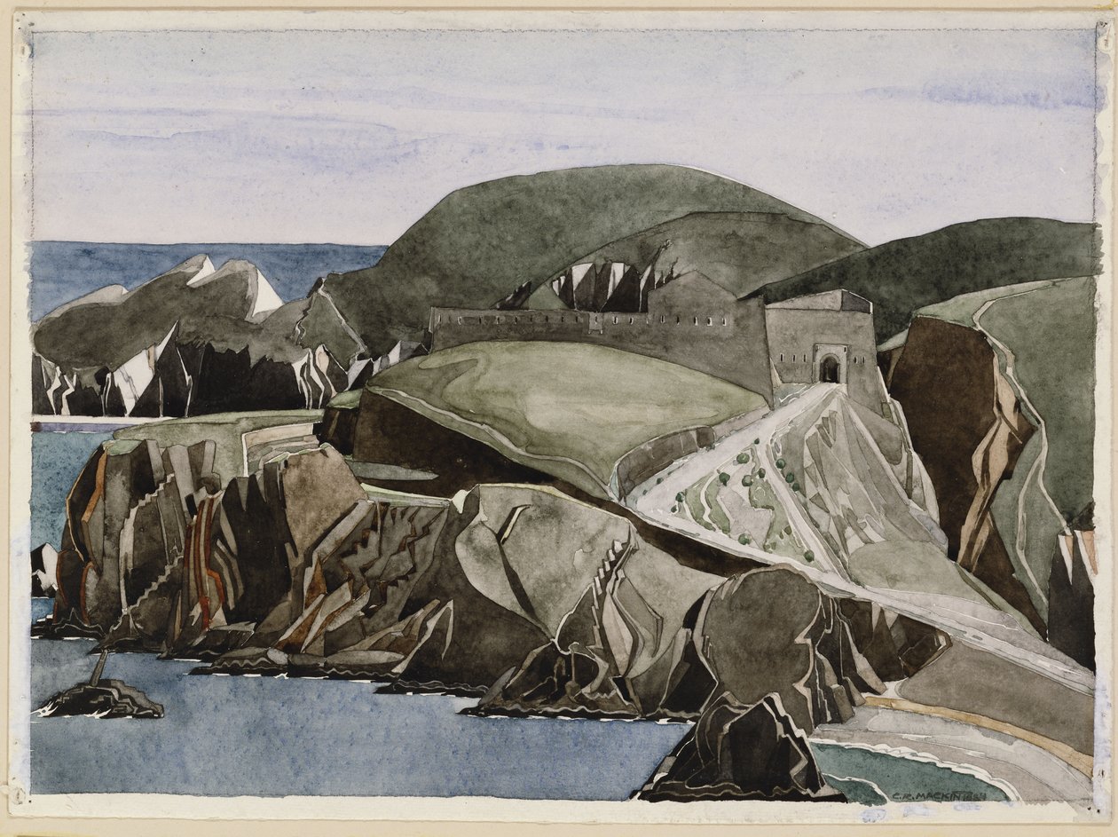 द रोड थ्रू द रॉक्स, c.1926-27 द्वारा चार्ल्स रेनी मैकिन्टोश