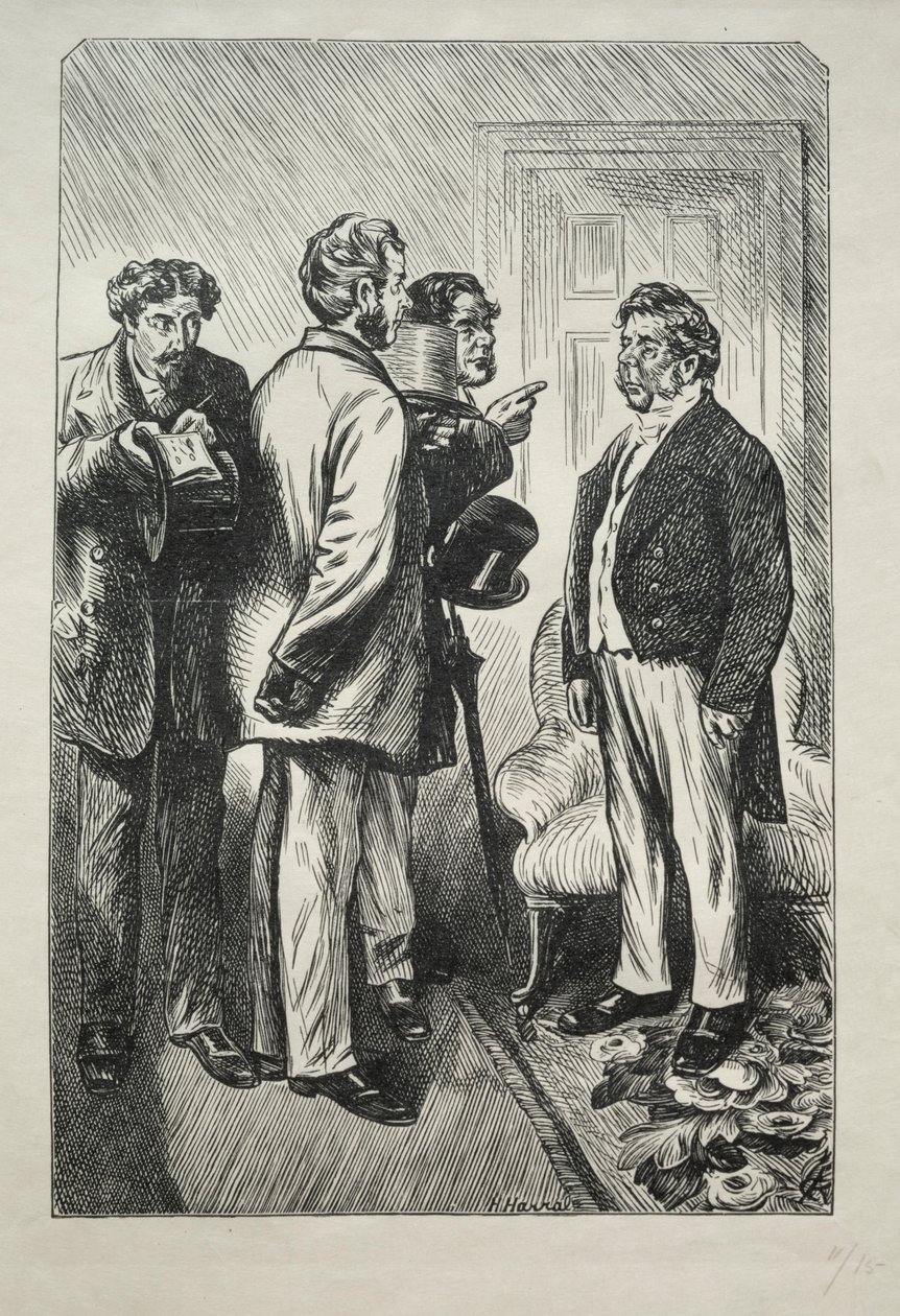 हमारे क्रिसमस तुर्की, श्री बोब्स्बी चिंतित, 1868। द्वारा चार्ल्स सैमुअल कीने
