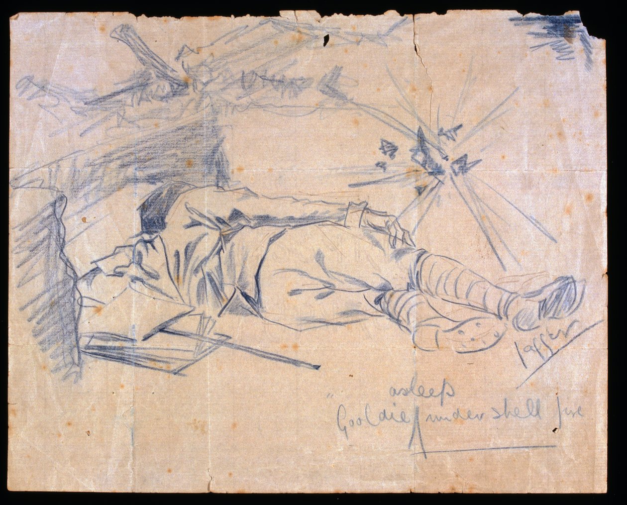 लेफ्टिनेंट लेस्ली गॉल्डी शेल फायर, 1915 के तहत सो गए द्वारा चार्ल्स सार्जेंट जैगर