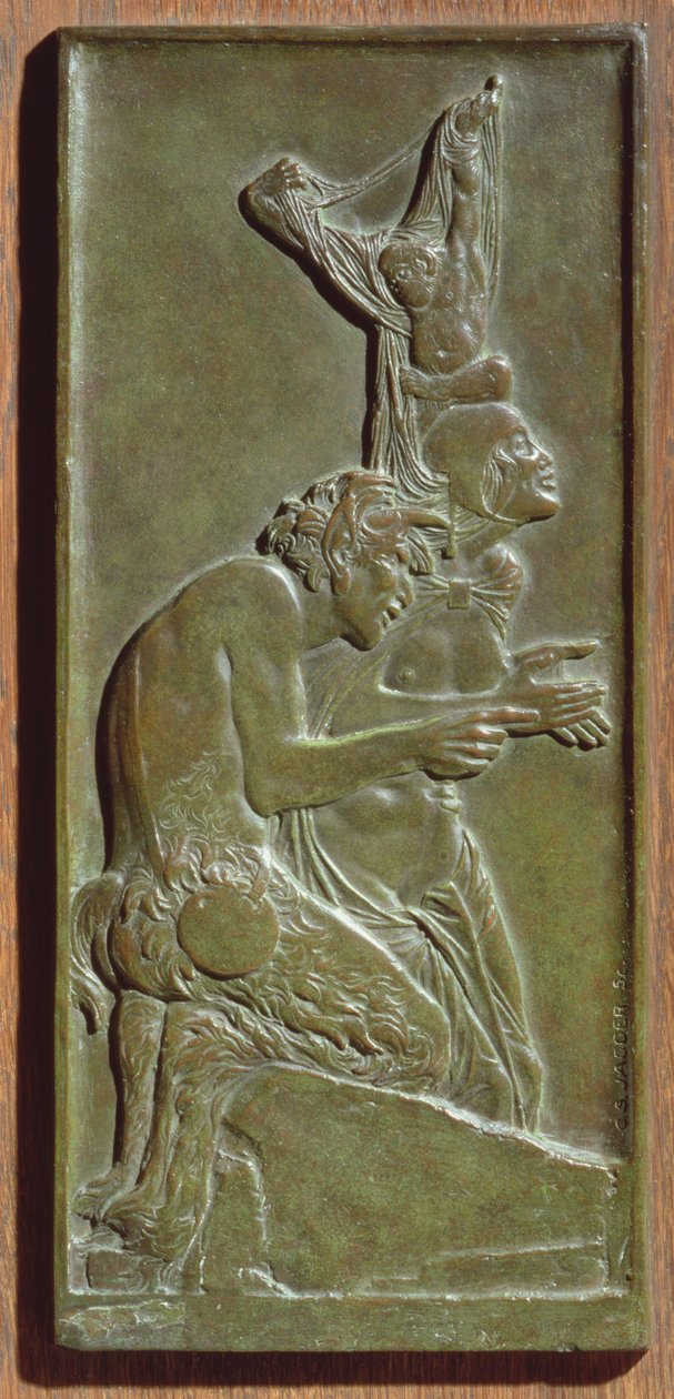 निम्फ और सैटियर, c.1930 (कांस्य) (165266 भी देखें) द्वारा चार्ल्स सार्जेंट जैगर