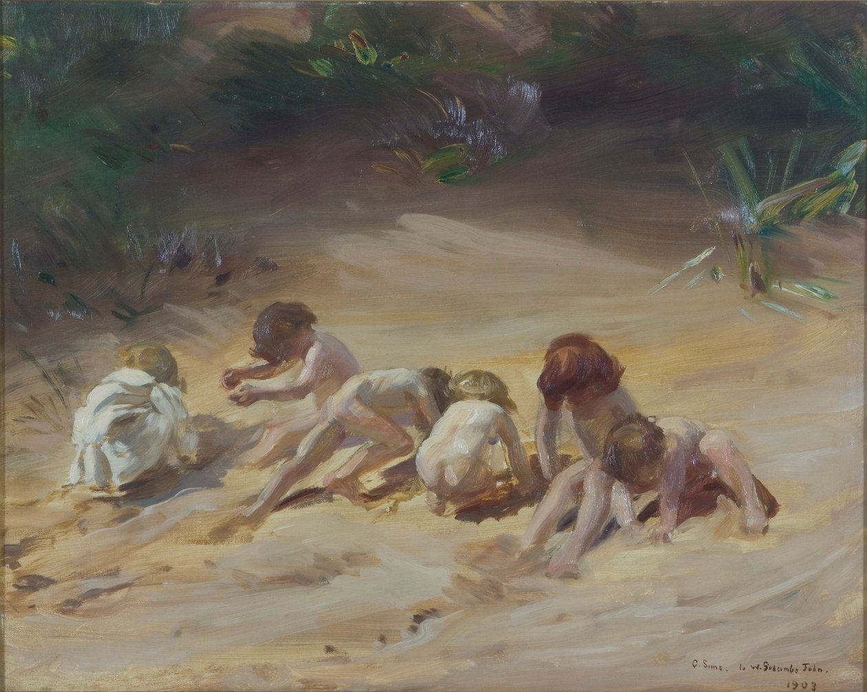 बच्चे खेल में, 1903 द्वारा चार्ल्स सिम्स