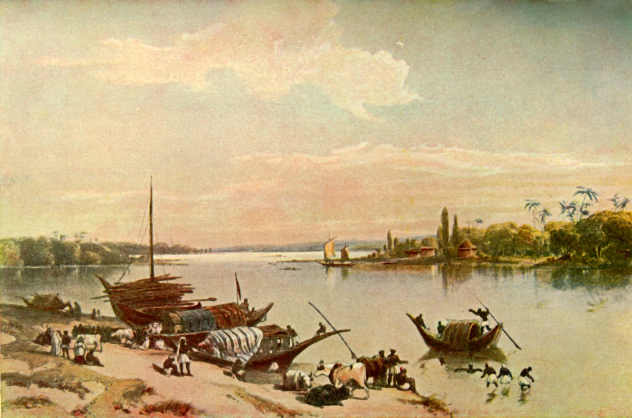 बैरकपुर - कलकत्ता के पास गंगा पर, 1840, 1901। द्वारा चार्ल्स स्टीवर्ट हार्डिंग
