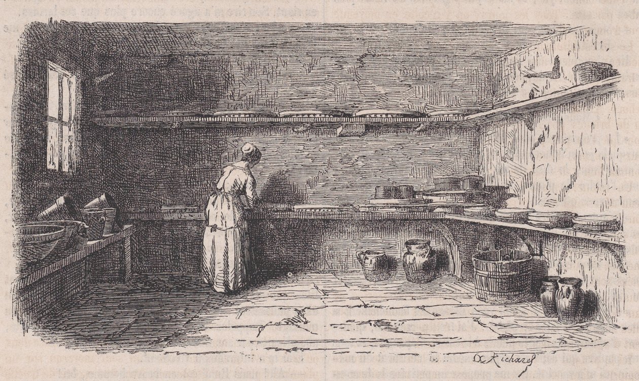 Le Magasin Pittoresque, ca से एक डेयरी। 1852. द्वारा चार्ल्स टैमिसिएर