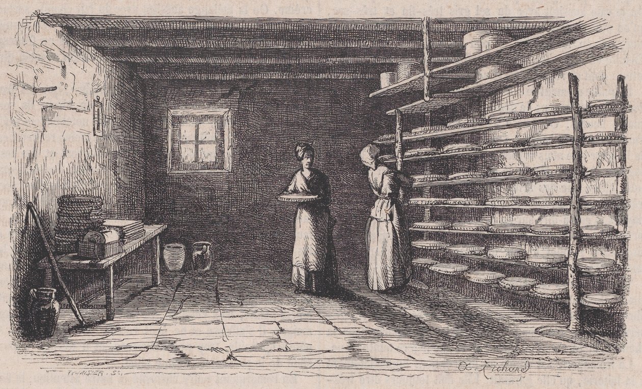 मैगासिन पित्तोरेस्क, सीए से एक पनीर कारखाना। 1852. द्वारा चार्ल्स टैमिसिएर