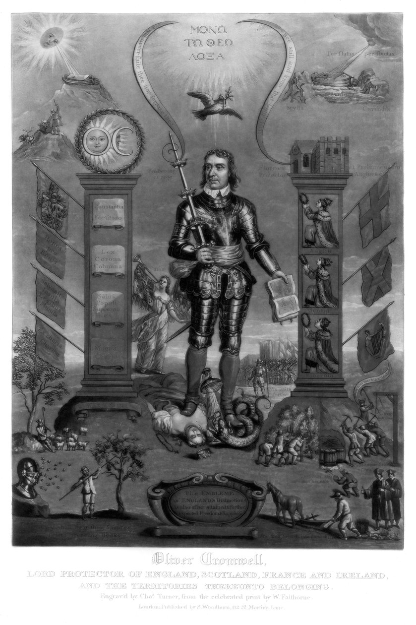 ऑलिवर क्रॉमवेल, अंग्रेजी सैनिक और राजनेता, 1816। द्वारा चार्ल्स टर्नर