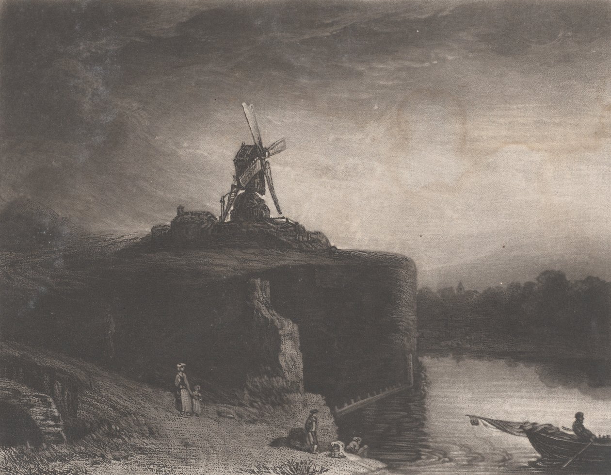 रेम्ब्रांट मिल, 1823। द्वारा चार्ल्स टर्नर