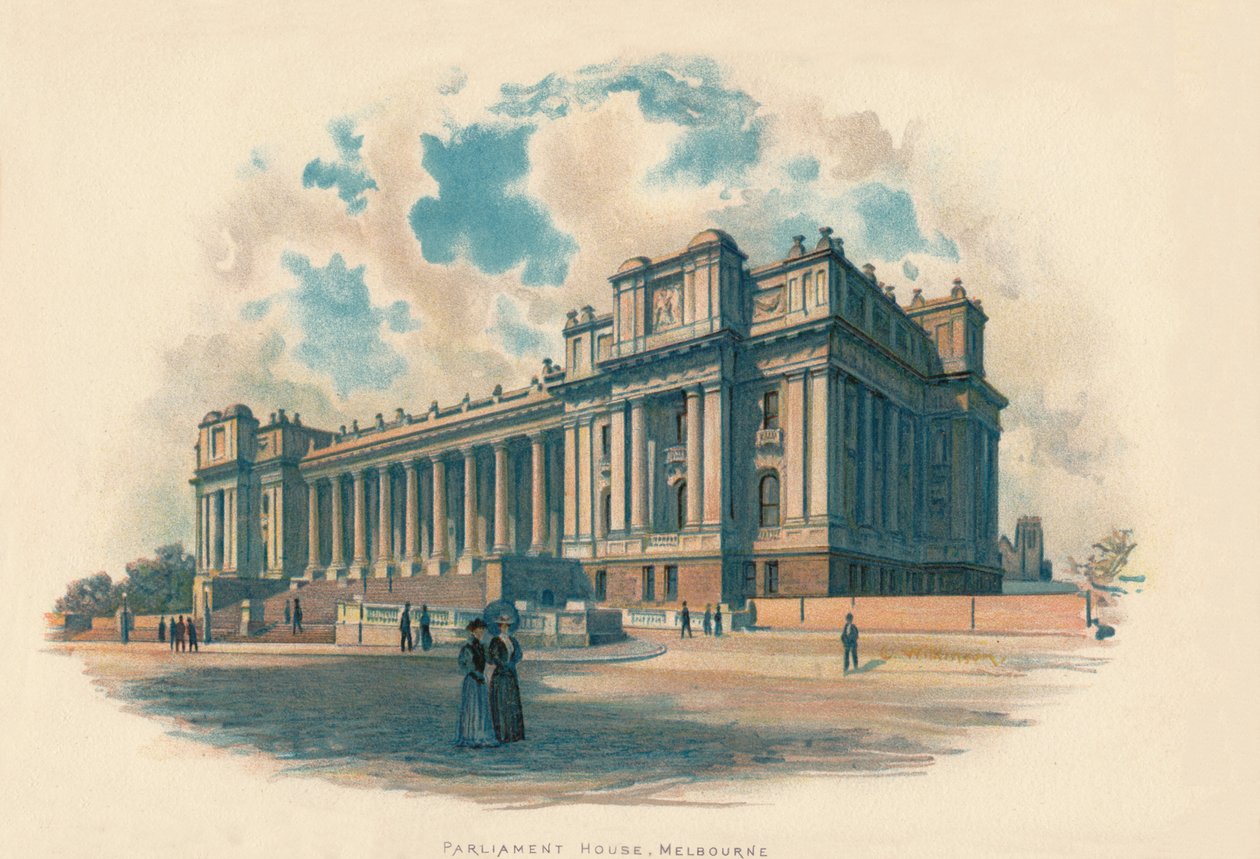 संसद भवन, मेलबर्न, c1890 द्वारा चार्ल्स विल्किंसन