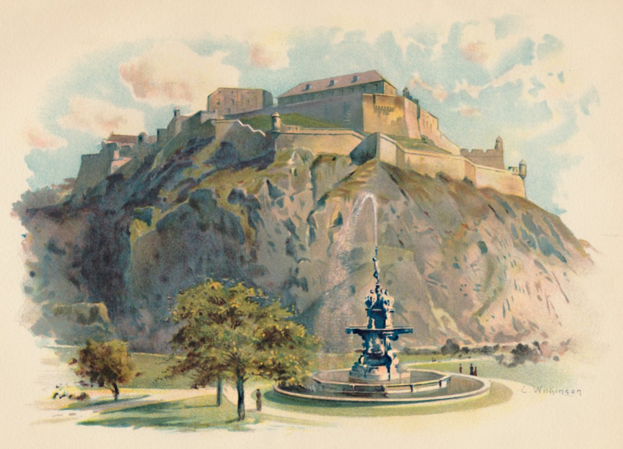 द कैसल रॉक, एडिनबर्ग, c1890 द्वारा चार्ल्स विल्किंसन