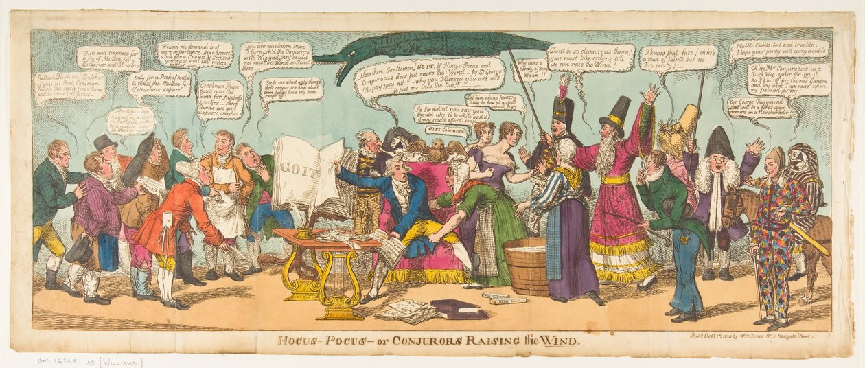 Hocus Pocus-or Conjurors the Raising the Wind, 1 अक्टूबर, 1814। द्वारा चार्ल्स विलियम्स