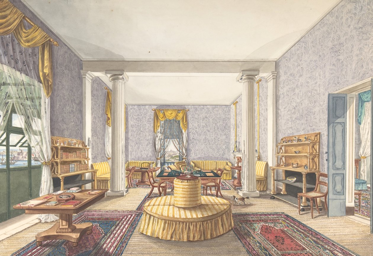 इंटीरियर के लिए डिजाइन, सीए। 1830. द्वारा चार्ल्स डी ब्रॉकटॉर्फ़