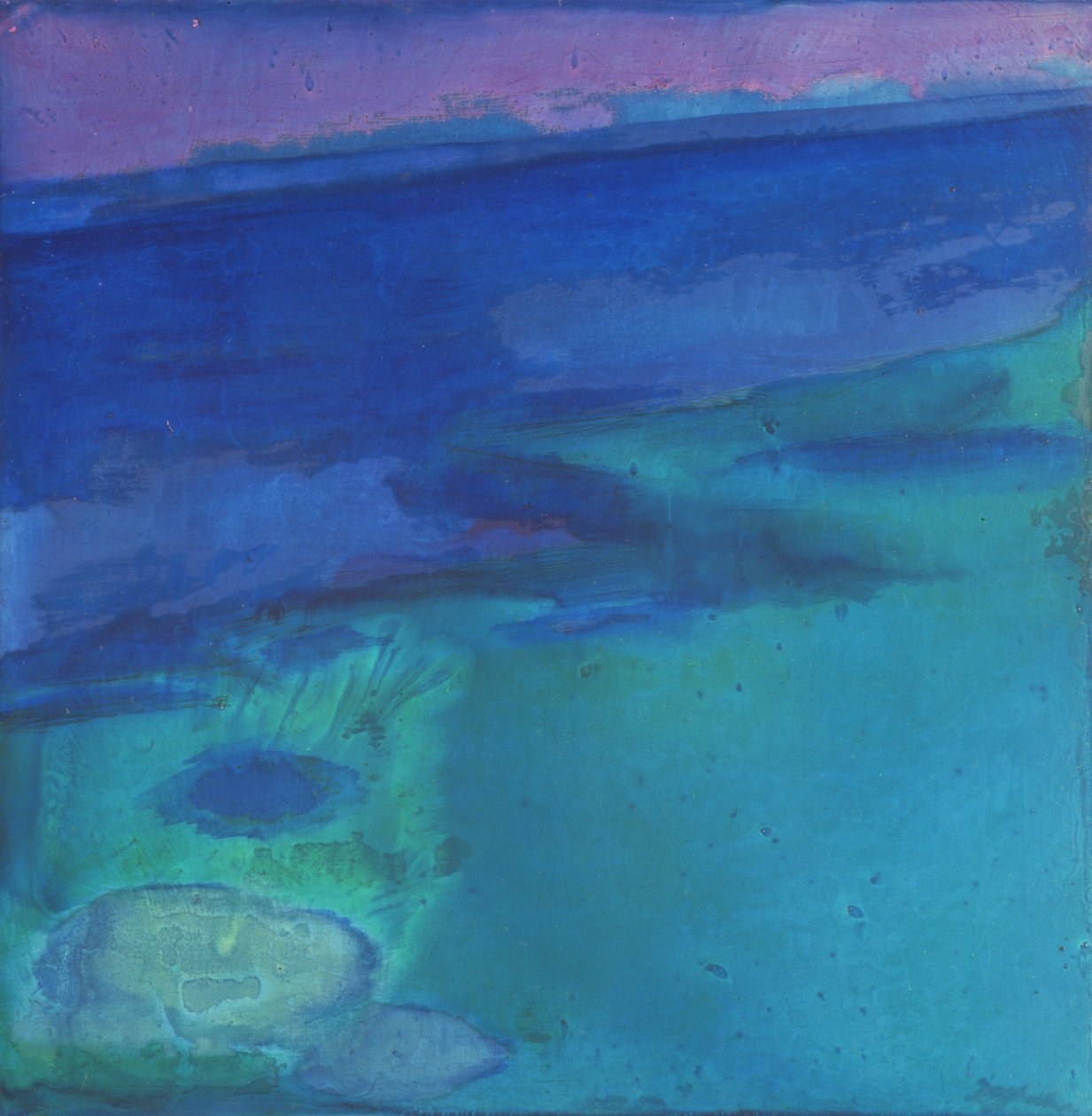 साइना ब्लू, 1997 (गेसो बोर्ड पर तेल और शीशा) द्वारा शार्लेट जॉनस्टोन