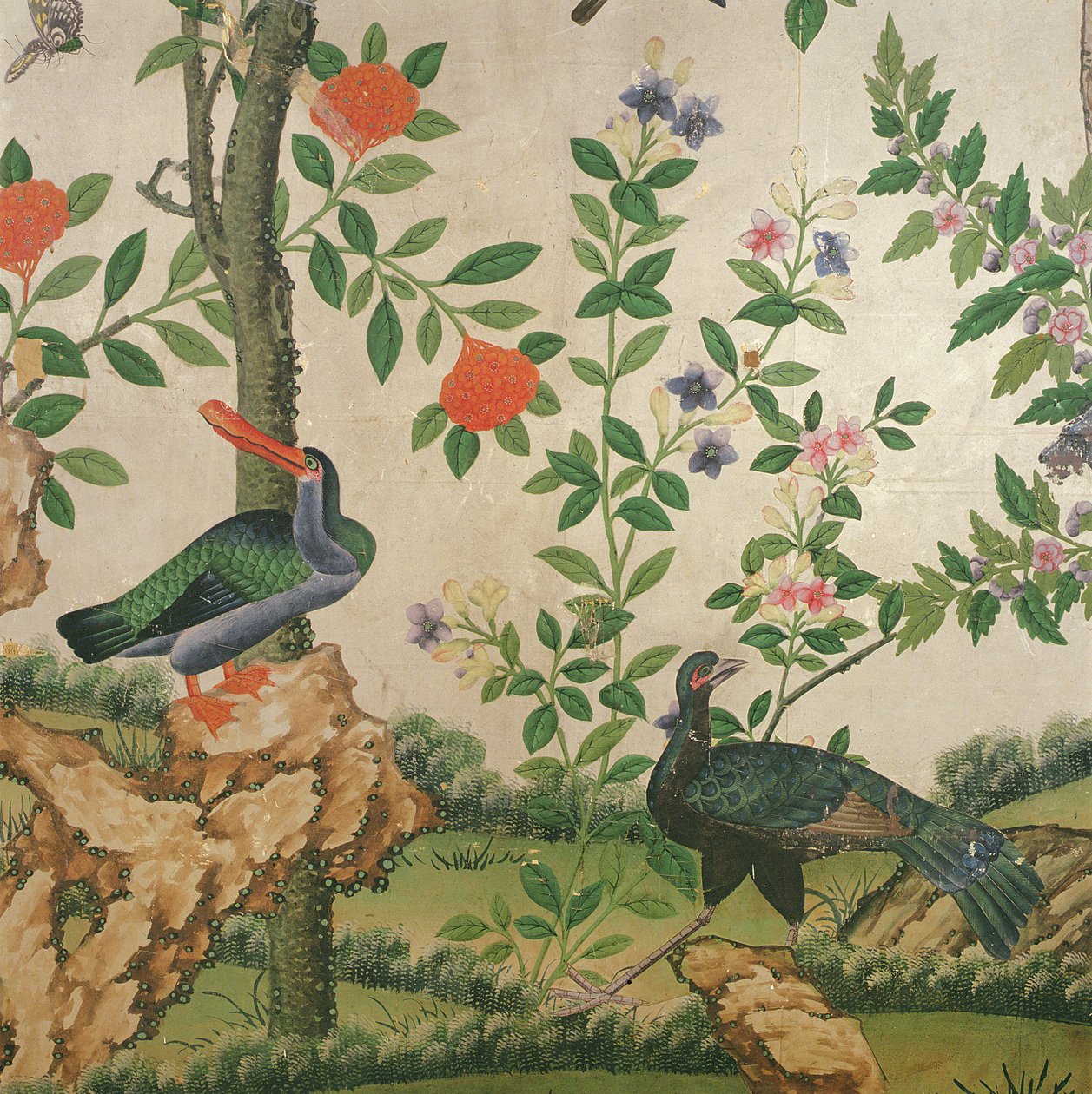 पक्षी वॉलपेपर, c.1840 द्वारा चीनी स्कूल