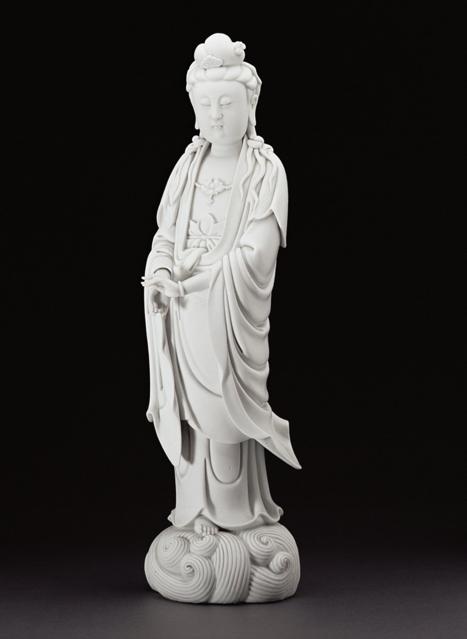 गुआनिन का चीनी सफेद आंकड़ा, c.1800 (चीनी मिट्टी के बरतन) द्वारा चीनी स्कूल
