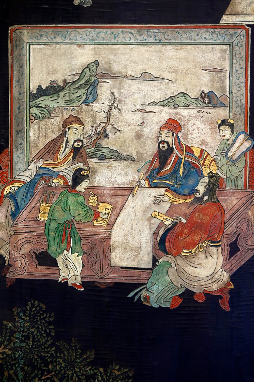 कोरोमंडेल लाहवुड पानेल्स चीन से, विस्तार, c.1730 द्वारा चीनी स्कूल